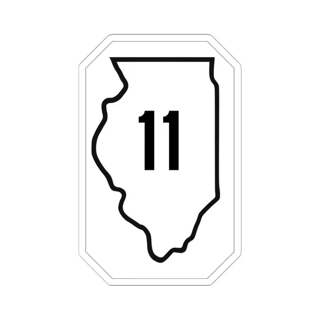 Illinois 11 1926 (Illinois) (Road Sign) STICKER Vinyl Kiss-Cut Decal 6 Inch White - The Sticker Space