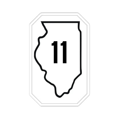 Illinois 11 1926 (Illinois) (Road Sign) STICKER Vinyl Kiss-Cut Decal 6 Inch White - The Sticker Space
