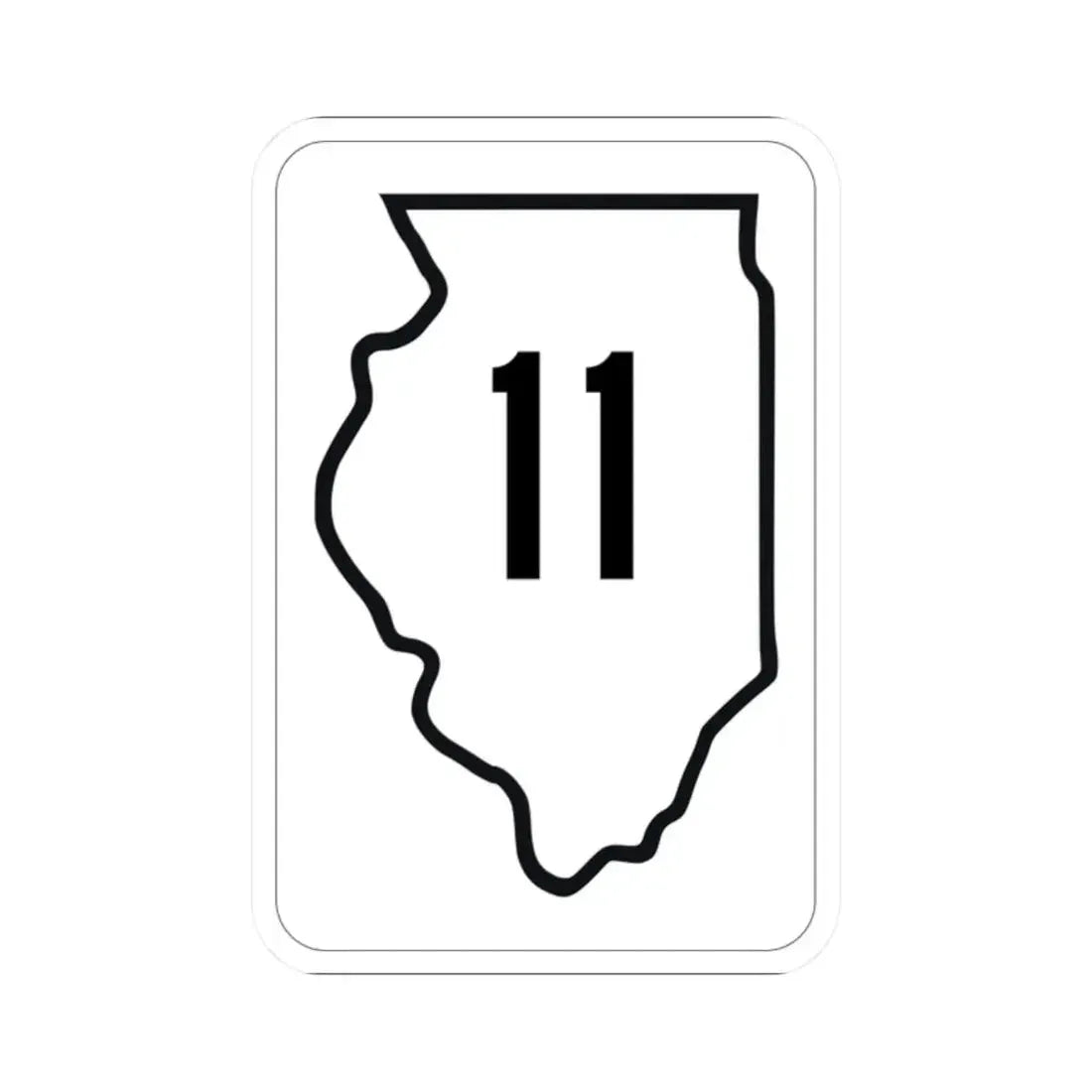 Illinois 11 1950 (Illinois) (Road Sign) STICKER Vinyl Kiss-Cut Decal 2 Inch White - The Sticker Space