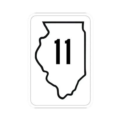 Illinois 11 1950 (Illinois) (Road Sign) STICKER Vinyl Kiss-Cut Decal 2 Inch White - The Sticker Space
