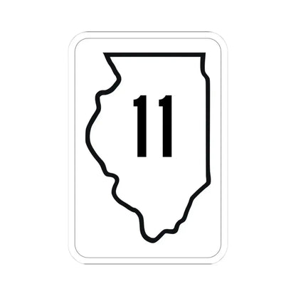 Illinois 11 1950 (Illinois) (Road Sign) STICKER Vinyl Kiss-Cut Decal 3 Inch White - The Sticker Space