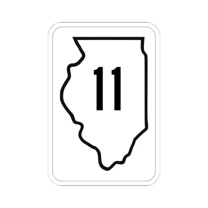 Illinois 11 1950 (Illinois) (Road Sign) STICKER Vinyl Kiss-Cut Decal 6 Inch White - The Sticker Space