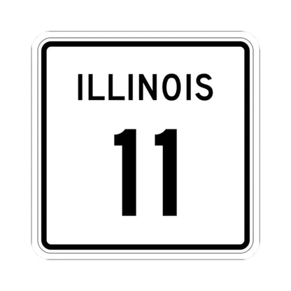 Illinois 11 (Illinois) (Road Sign) STICKER Vinyl Kiss-Cut Decal 2 Inch White - The Sticker Space