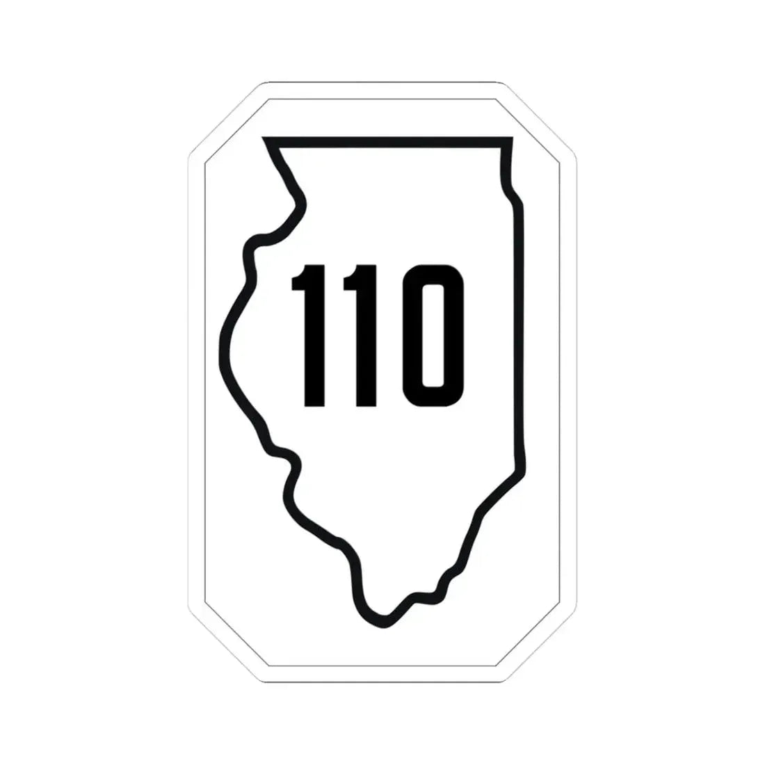 Illinois 110 1926 (Illinois) (Road Sign) STICKER Vinyl Kiss-Cut Decal 3 Inch White - The Sticker Space