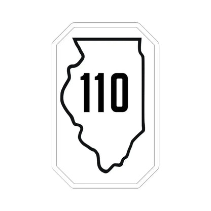 Illinois 110 1926 (Illinois) (Road Sign) STICKER Vinyl Kiss-Cut Decal 6 Inch White - The Sticker Space