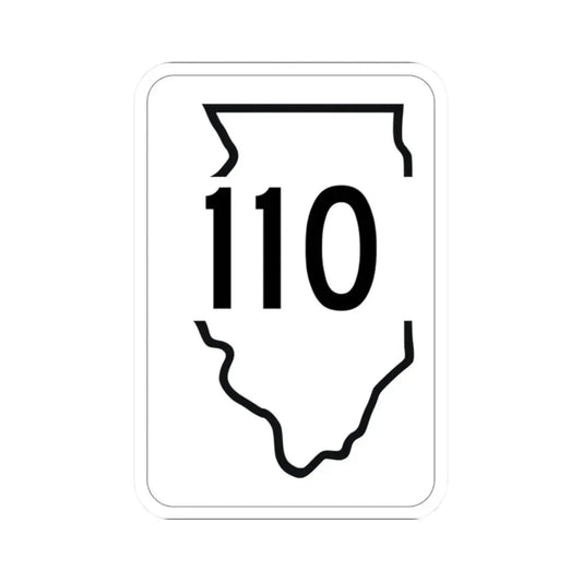 Illinois 110 1950 (Illinois) (Road Sign) STICKER Vinyl Kiss-Cut Decal 2 Inch White - The Sticker Space