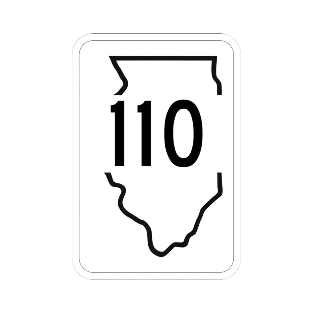 Illinois 110 1950 (Illinois) (Road Sign) STICKER Vinyl Kiss-Cut Decal 3 Inch White - The Sticker Space