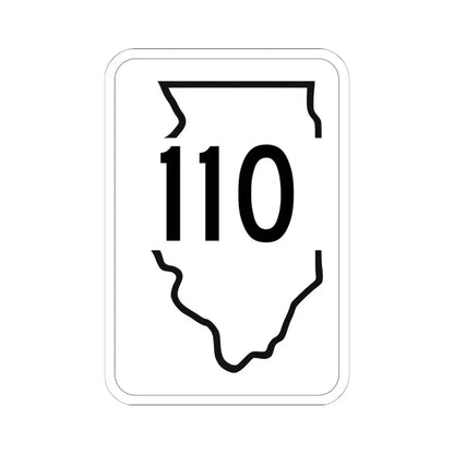 Illinois 110 1950 (Illinois) (Road Sign) STICKER Vinyl Kiss-Cut Decal 6 Inch White - The Sticker Space