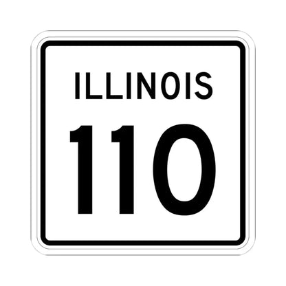Illinois 110 (Illinois) (Road Sign) STICKER Vinyl Kiss-Cut Decal 4 Inch White - The Sticker Space