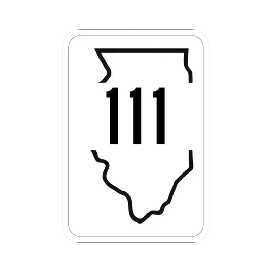 Illinois 111 1950 (Illinois) (Road Sign) STICKER Vinyl Kiss-Cut Decal 2 Inch White - The Sticker Space