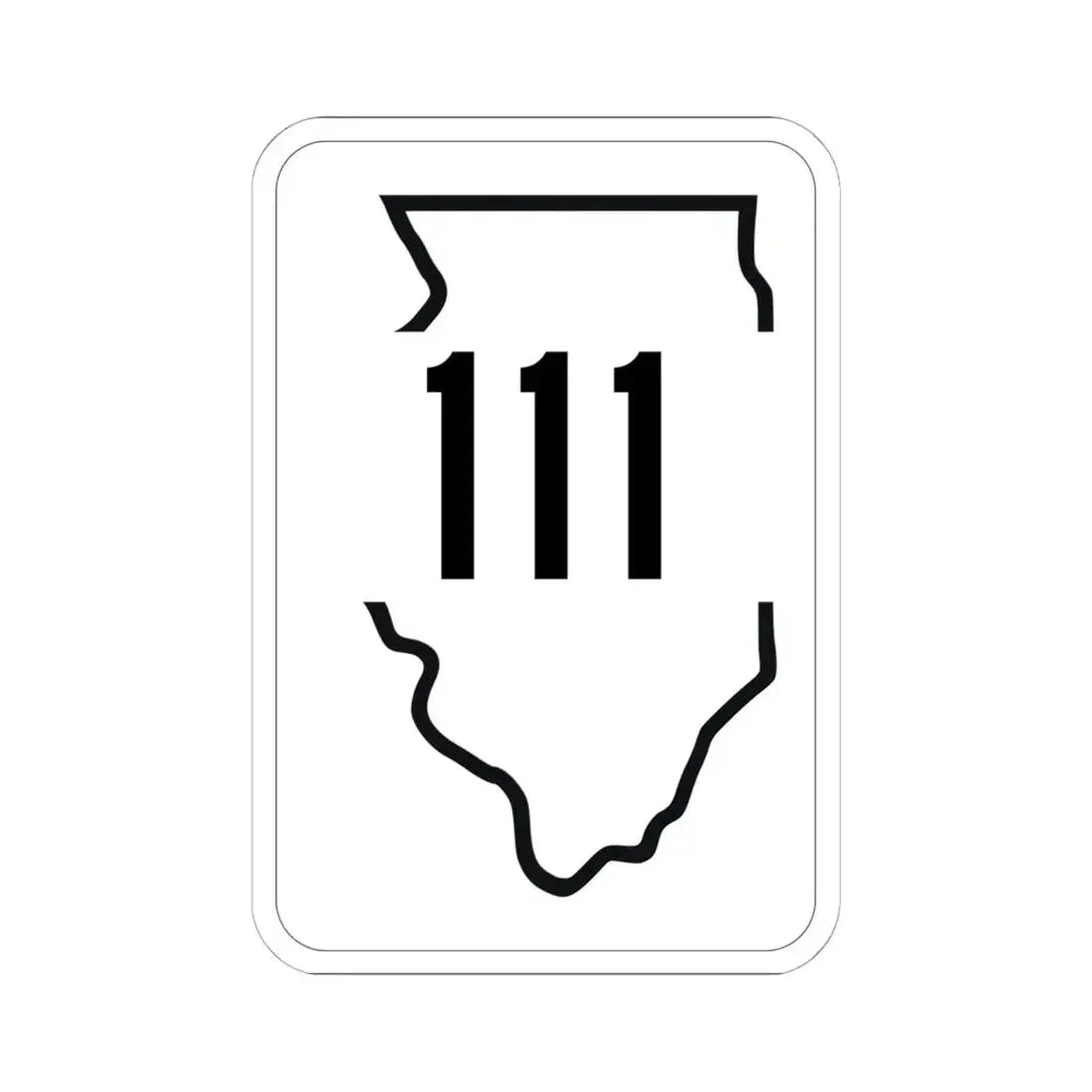 Illinois 111 1950 (Illinois) (Road Sign) STICKER Vinyl Kiss-Cut Decal 6 Inch White - The Sticker Space