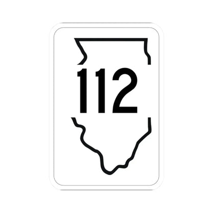 Illinois 112 1950 (Illinois) (Road Sign) STICKER Vinyl Kiss-Cut Decal 2 Inch White - The Sticker Space