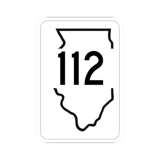 Illinois 112 1950 (Illinois) (Road Sign) STICKER Vinyl Kiss-Cut Decal 2 Inch White - The Sticker Space