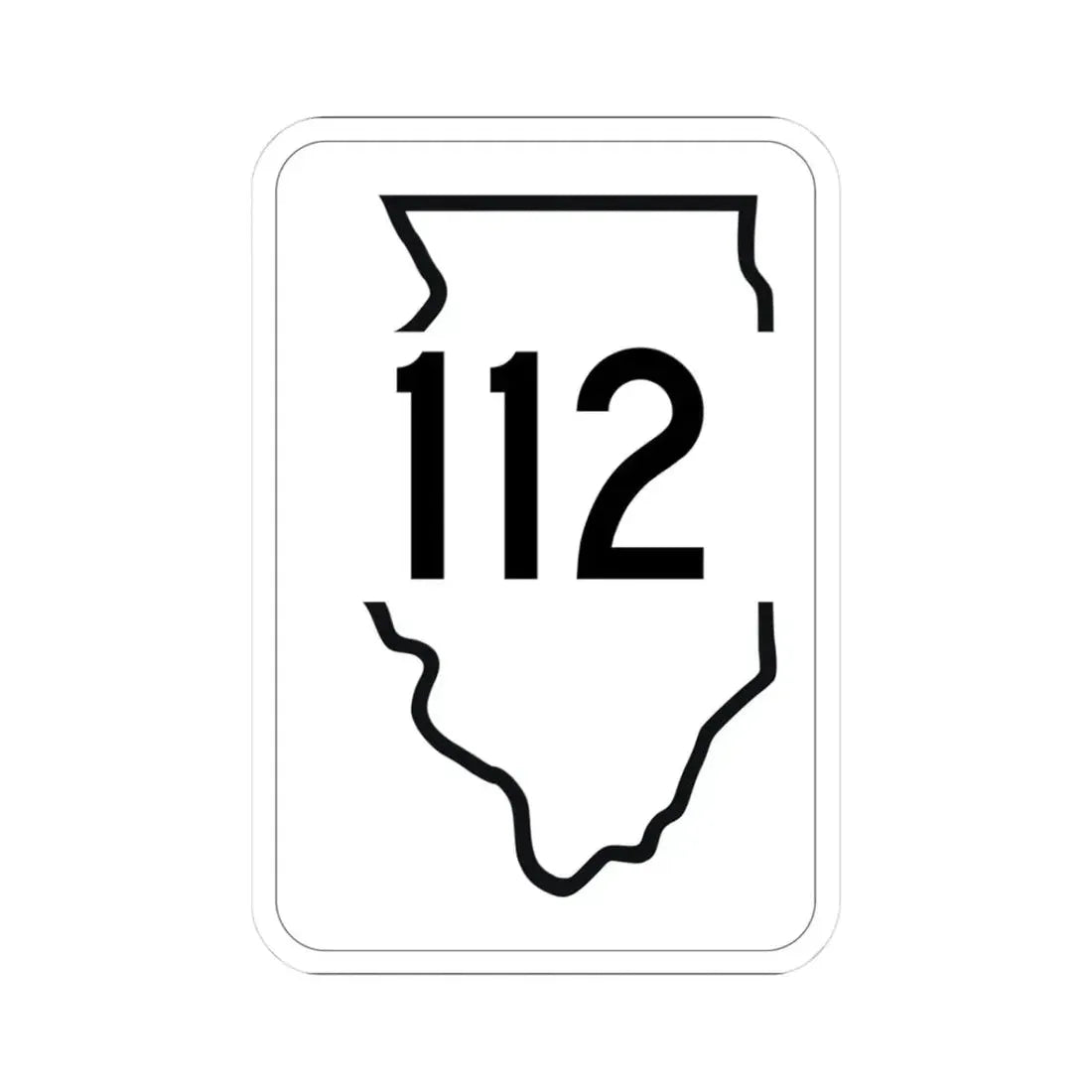 Illinois 112 1950 (Illinois) (Road Sign) STICKER Vinyl Kiss-Cut Decal 3 Inch White - The Sticker Space