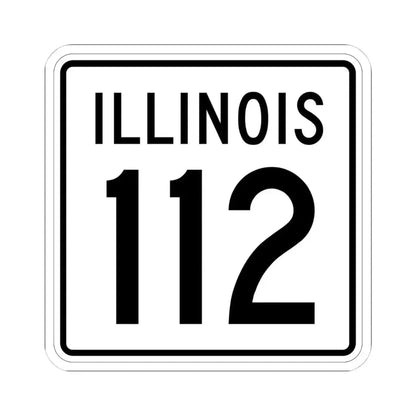 Illinois 112 1960 (Illinois) (Road Sign) STICKER Vinyl Kiss-Cut Decal 4 Inch White - The Sticker Space
