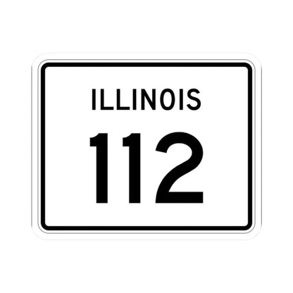 Illinois 112 (Illinois) (Road Sign) STICKER Vinyl Kiss-Cut Decal 2 Inch White - The Sticker Space