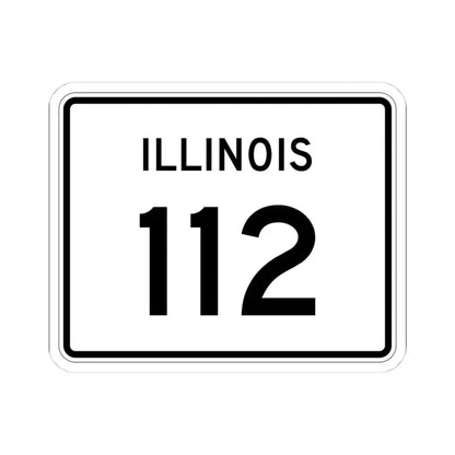 Illinois 112 (Illinois) (Road Sign) STICKER Vinyl Kiss-Cut Decal 4 Inch White - The Sticker Space