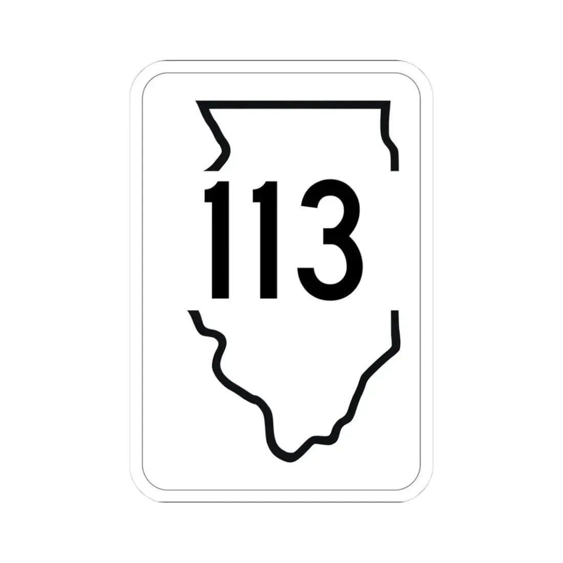 Illinois 113 1950 (Illinois) (Road Sign) STICKER Vinyl Kiss-Cut Decal 3 Inch White - The Sticker Space
