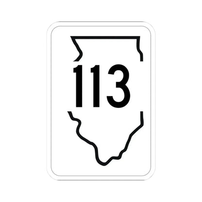 Illinois 113 1950 (Illinois) (Road Sign) STICKER Vinyl Kiss-Cut Decal 3 Inch White - The Sticker Space