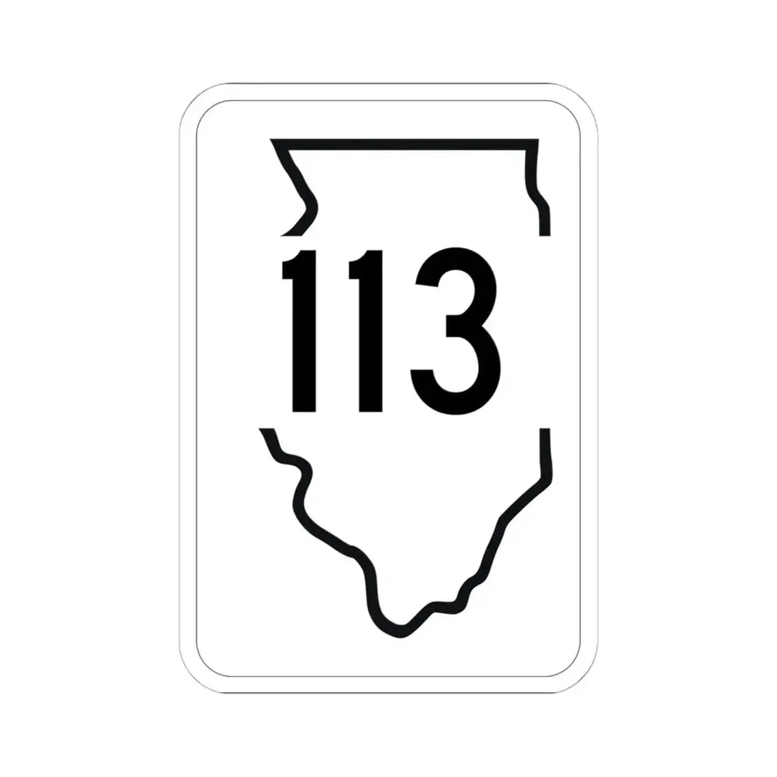 Illinois 113 1950 (Illinois) (Road Sign) STICKER Vinyl Kiss-Cut Decal 6 Inch White - The Sticker Space
