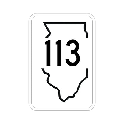 Illinois 113 1950 (Illinois) (Road Sign) STICKER Vinyl Kiss-Cut Decal 6 Inch White - The Sticker Space