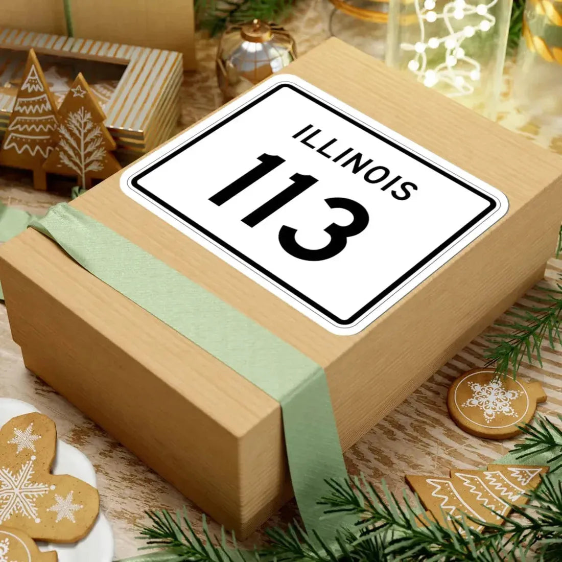 Illinois 113 (Illinois) (Road Sign) STICKER Vinyl Kiss-Cut Decal - The Sticker Space