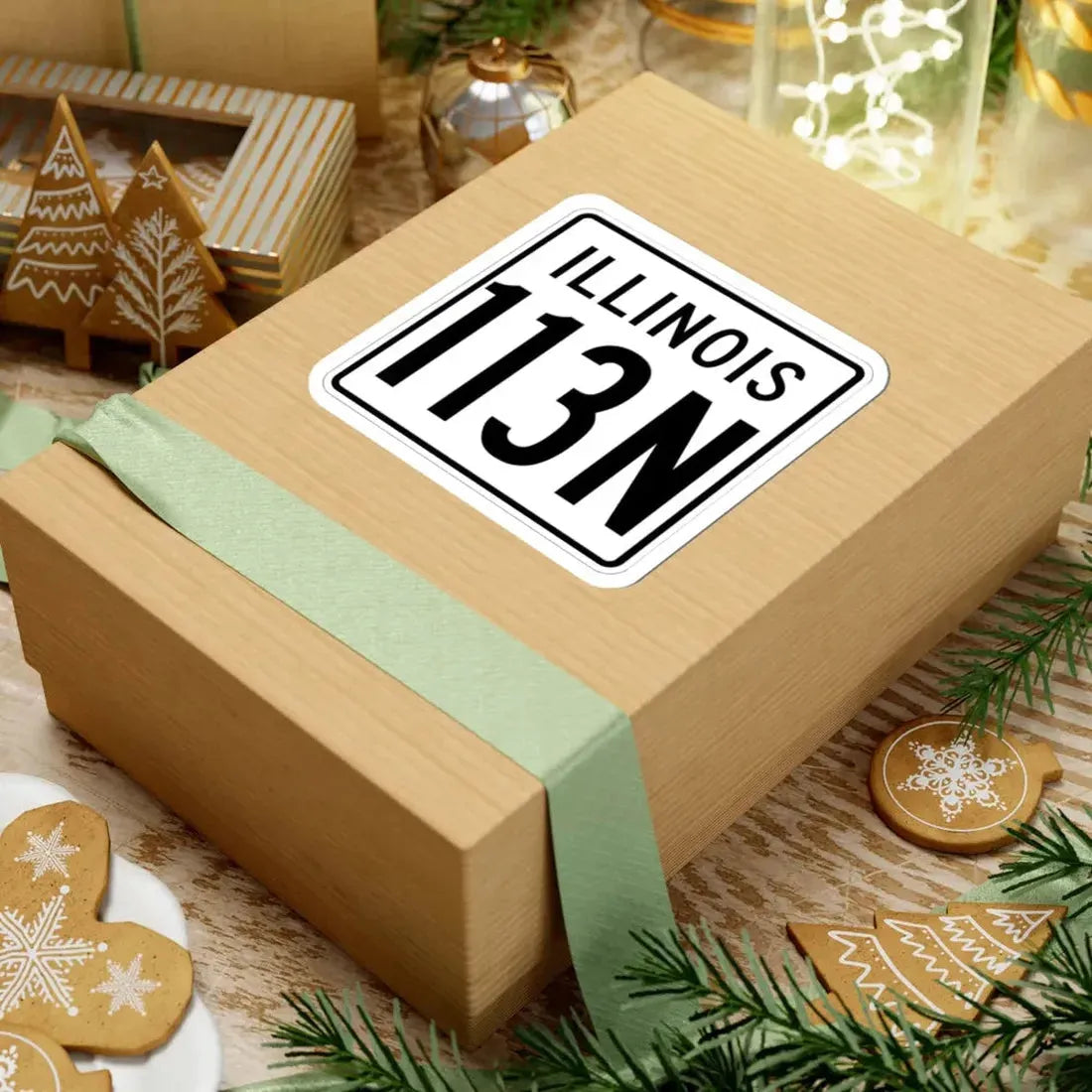 Illinois 113N 1960 (Illinois) (Road Sign) STICKER Vinyl Kiss-Cut Decal - The Sticker Space