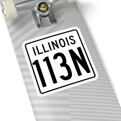Illinois 113N 1960 (Illinois) (Road Sign) STICKER Vinyl Kiss-Cut Decal - The Sticker Space
