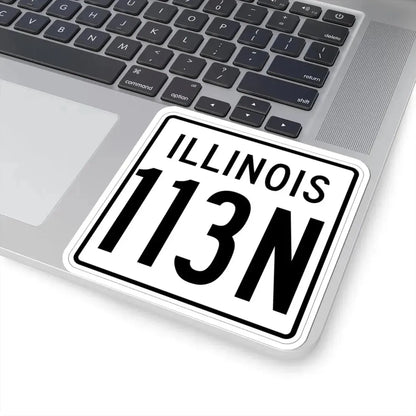 Illinois 113N 1960 (Illinois) (Road Sign) STICKER Vinyl Kiss-Cut Decal - The Sticker Space