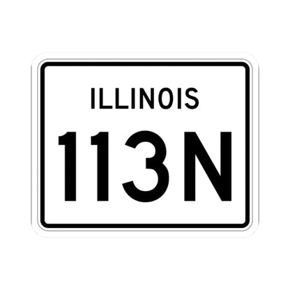Illinois 113N (Illinois) (Road Sign) STICKER Vinyl Kiss-Cut Decal 2 Inch White - The Sticker Space
