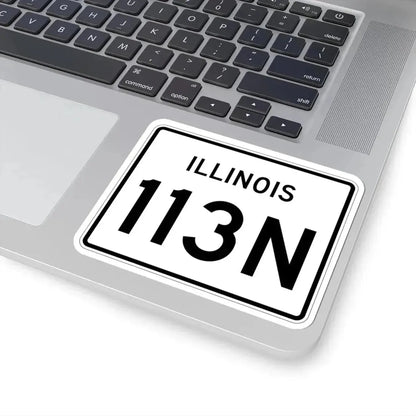 Illinois 113N (Illinois) (Road Sign) STICKER Vinyl Kiss-Cut Decal - The Sticker Space