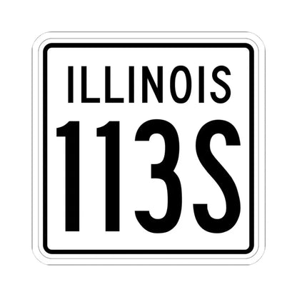 Illinois 113S 1960 (Illinois) (Road Sign) STICKER Vinyl Kiss-Cut Decal 4 Inch White - The Sticker Space