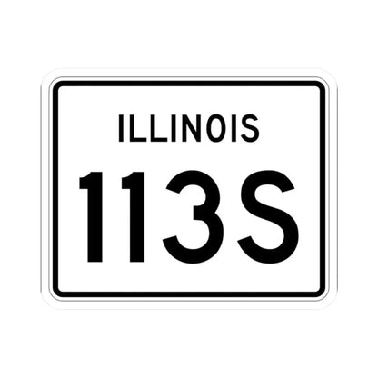 Illinois 113S (Illinois) (Road Sign) STICKER Vinyl Kiss-Cut Decal 2 Inch White - The Sticker Space