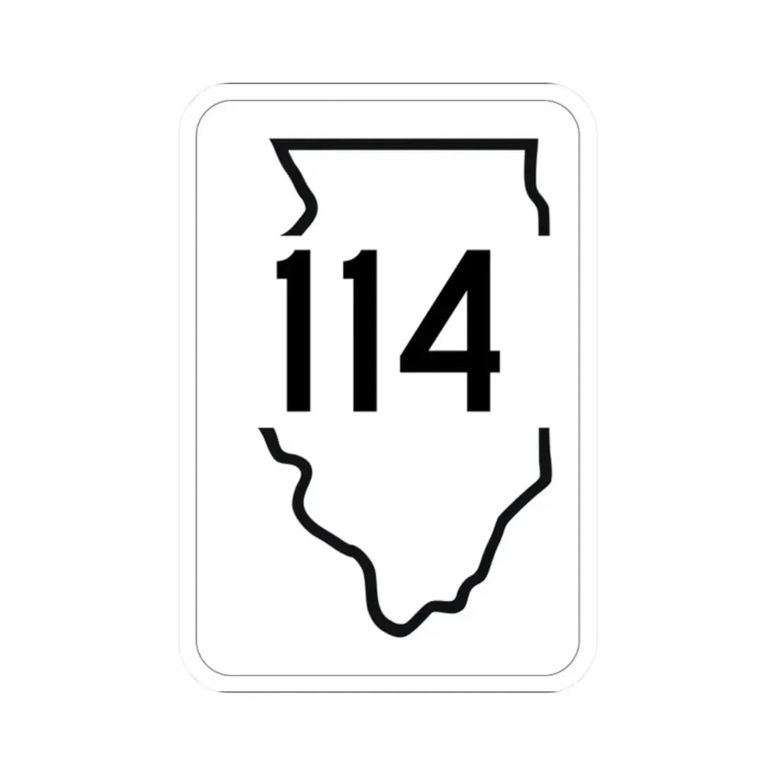 Illinois 114 1950 (Illinois) (Road Sign) STICKER Vinyl Kiss-Cut Decal 2 Inch White - The Sticker Space