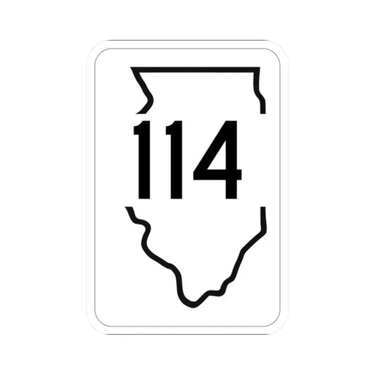Illinois 114 1950 (Illinois) (Road Sign) STICKER Vinyl Kiss-Cut Decal 2 Inch White - The Sticker Space