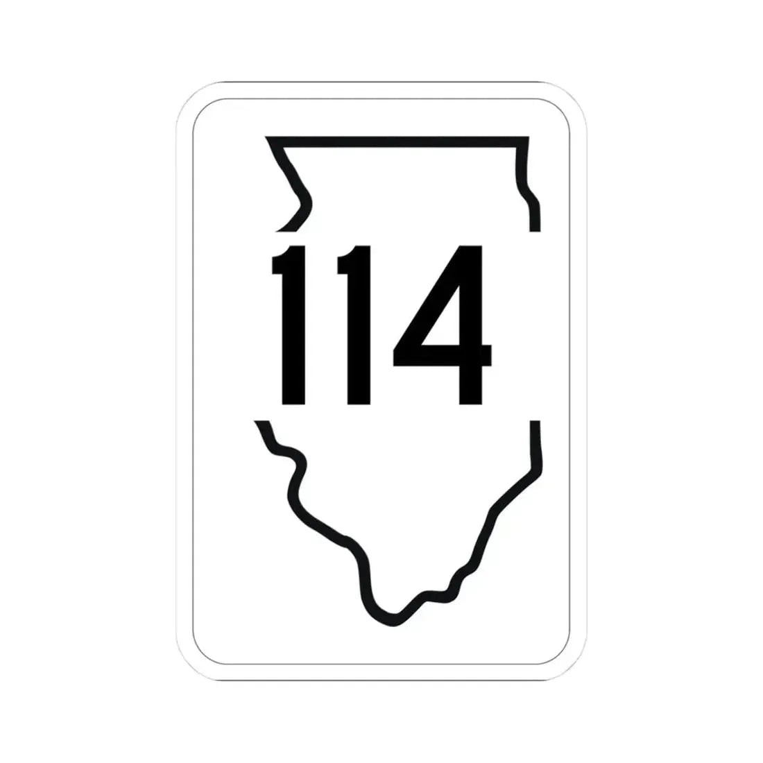 Illinois 114 1950 (Illinois) (Road Sign) STICKER Vinyl Kiss-Cut Decal 3 Inch White - The Sticker Space