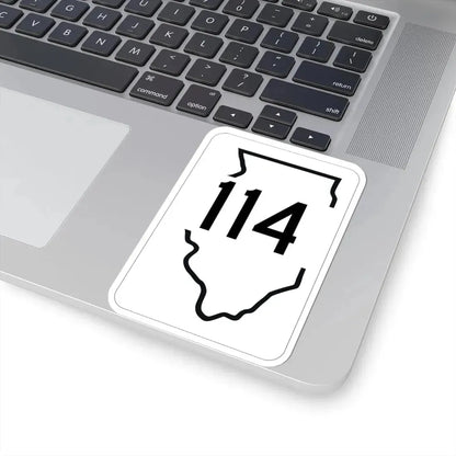 Illinois 114 1950 (Illinois) (Road Sign) STICKER Vinyl Kiss-Cut Decal - The Sticker Space