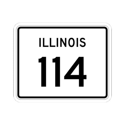 Illinois 114 (Illinois) (Road Sign) STICKER Vinyl Kiss-Cut Decal 4 Inch White - The Sticker Space