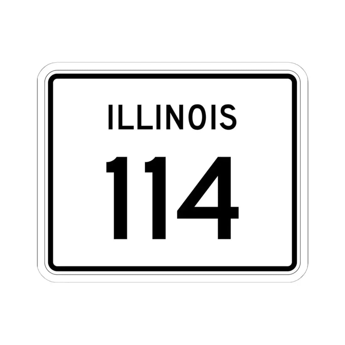 Illinois 114 (Illinois) (Road Sign) STICKER Vinyl Kiss-Cut Decal - The Sticker Space