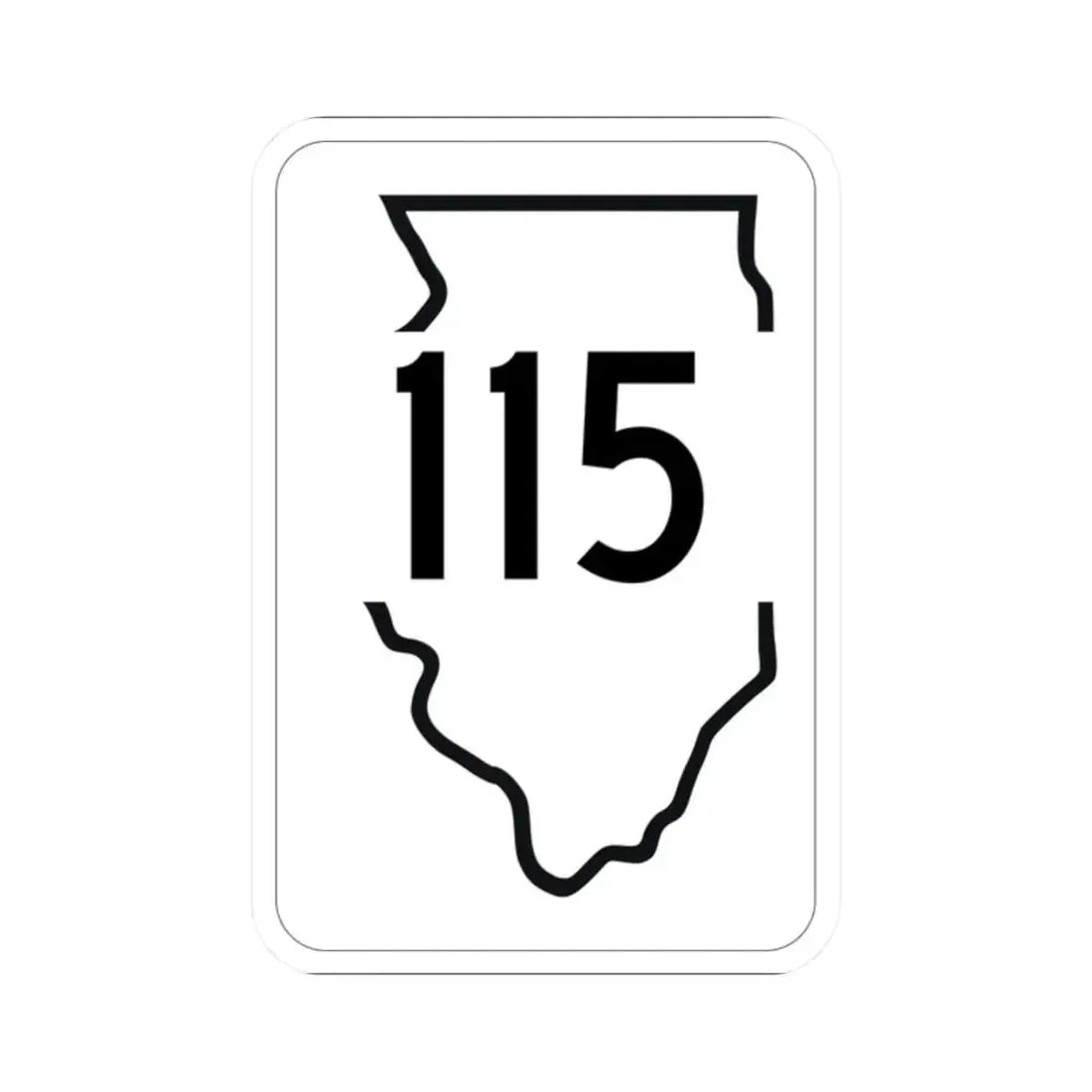 Illinois 115 1950 (Illinois) (Road Sign) STICKER Vinyl Kiss-Cut Decal 2 Inch White - The Sticker Space