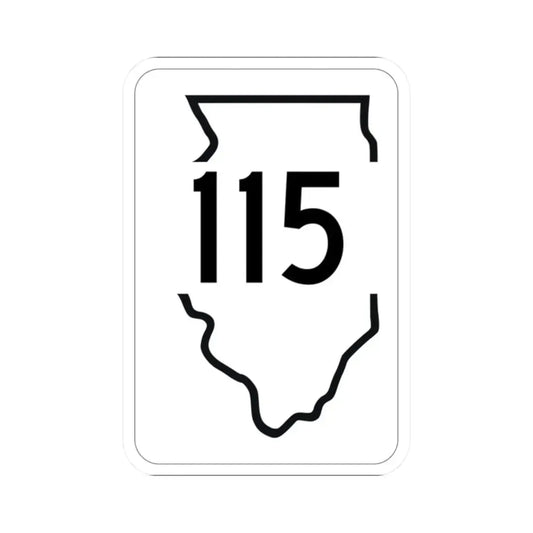 Illinois 115 1950 (Illinois) (Road Sign) STICKER Vinyl Kiss-Cut Decal 2 Inch White - The Sticker Space