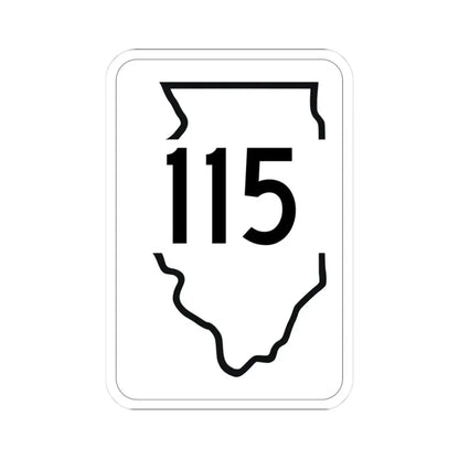 Illinois 115 1950 (Illinois) (Road Sign) STICKER Vinyl Kiss-Cut Decal 3 Inch White - The Sticker Space