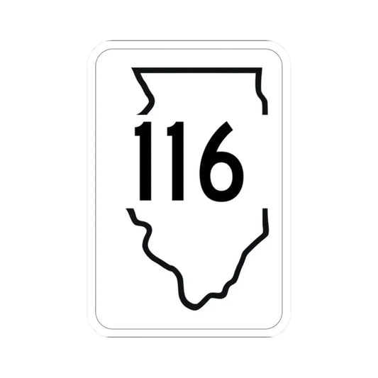 Illinois 116 1950 (Illinois) (Road Sign) STICKER Vinyl Kiss-Cut Decal 2 Inch White - The Sticker Space