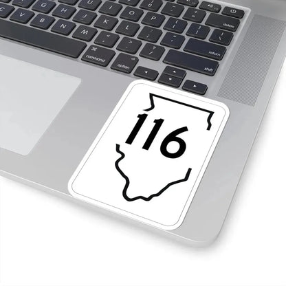 Illinois 116 1950 (Illinois) (Road Sign) STICKER Vinyl Kiss-Cut Decal - The Sticker Space