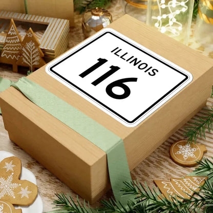 Illinois 116 (Illinois) (Road Sign) STICKER Vinyl Kiss-Cut Decal - The Sticker Space