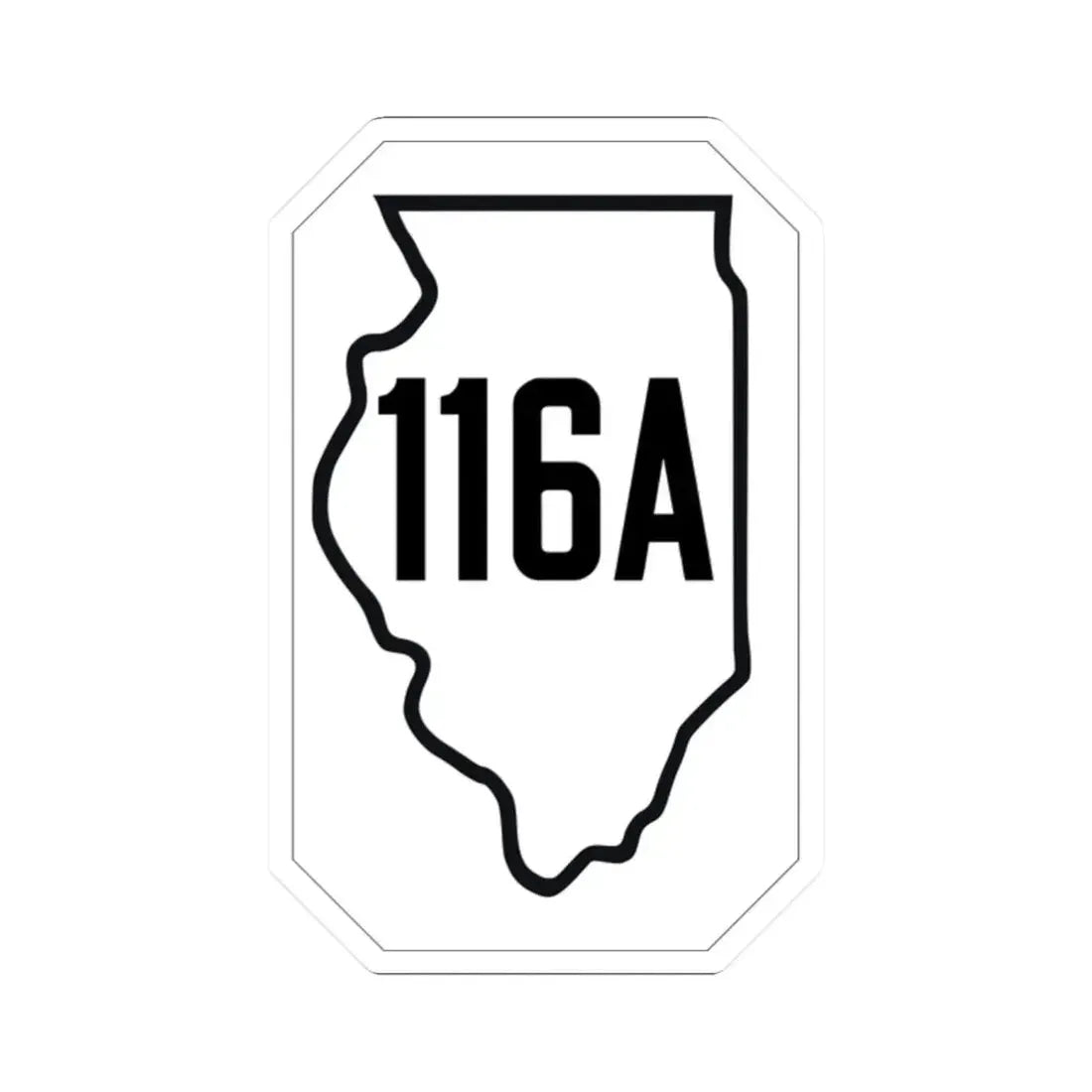 Illinois 116A 1926 (Illinois) (Road Sign) STICKER Vinyl Kiss-Cut Decal 2 Inch White - The Sticker Space