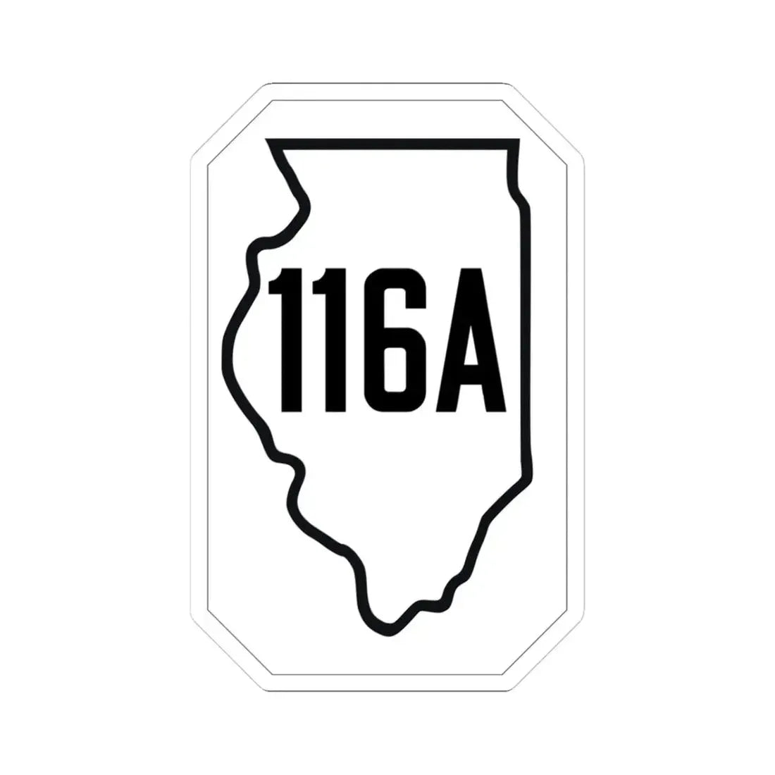 Illinois 116A 1926 (Illinois) (Road Sign) STICKER Vinyl Kiss-Cut Decal 3 Inch White - The Sticker Space