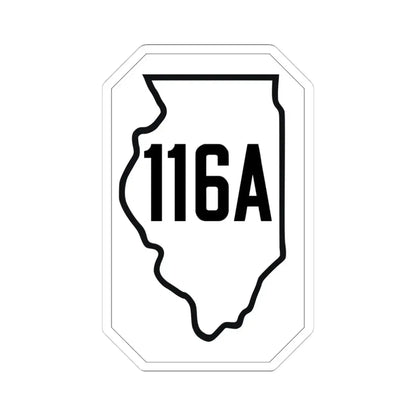 Illinois 116A 1926 (Illinois) (Road Sign) STICKER Vinyl Kiss-Cut Decal 4 Inch White - The Sticker Space