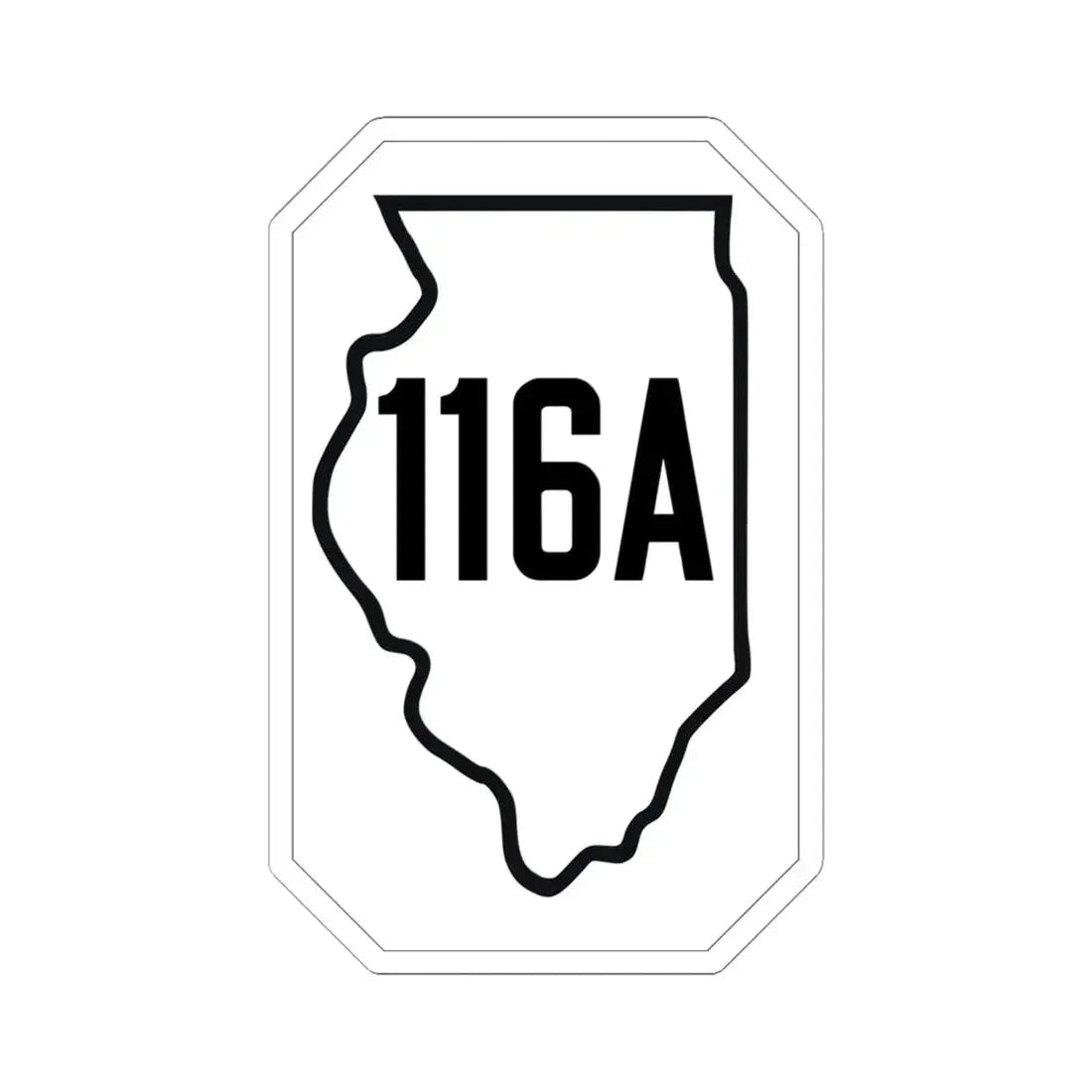 Illinois 116A 1926 (Illinois) (Road Sign) STICKER Vinyl Kiss-Cut Decal 6 Inch White - The Sticker Space