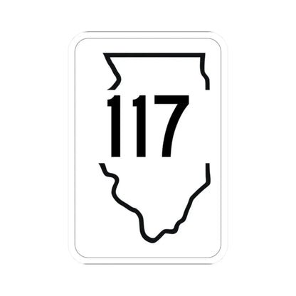 Illinois 117 1950 (Illinois) (Road Sign) STICKER Vinyl Kiss-Cut Decal 2 Inch White - The Sticker Space